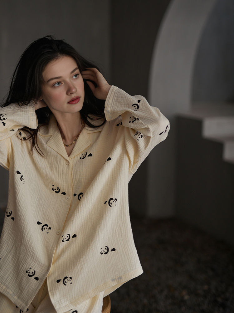 091 women matching Pajama set Panda pattern