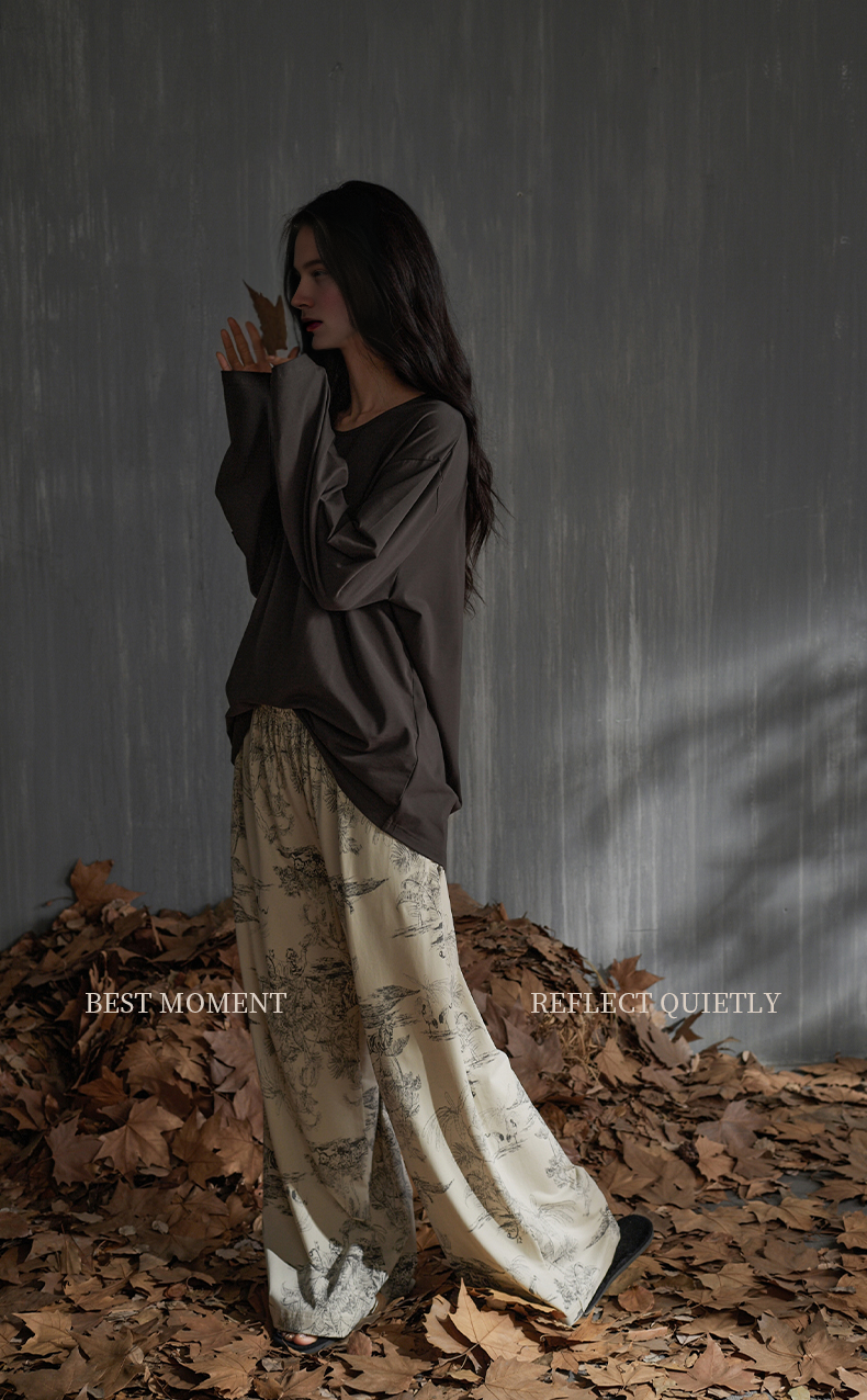 097 China Style pajama Flower Ink Painting