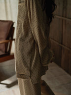 0100 women matching pajama set polka dot