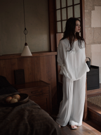 0103 pure white matching pajama set