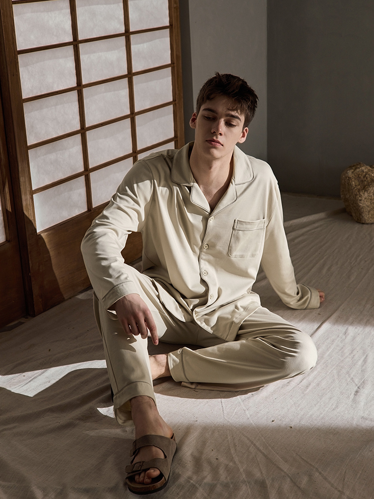 0107 couple‘s matching pajama set plain style