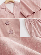 Conjunto de pijama rosa a juego para mujer 090