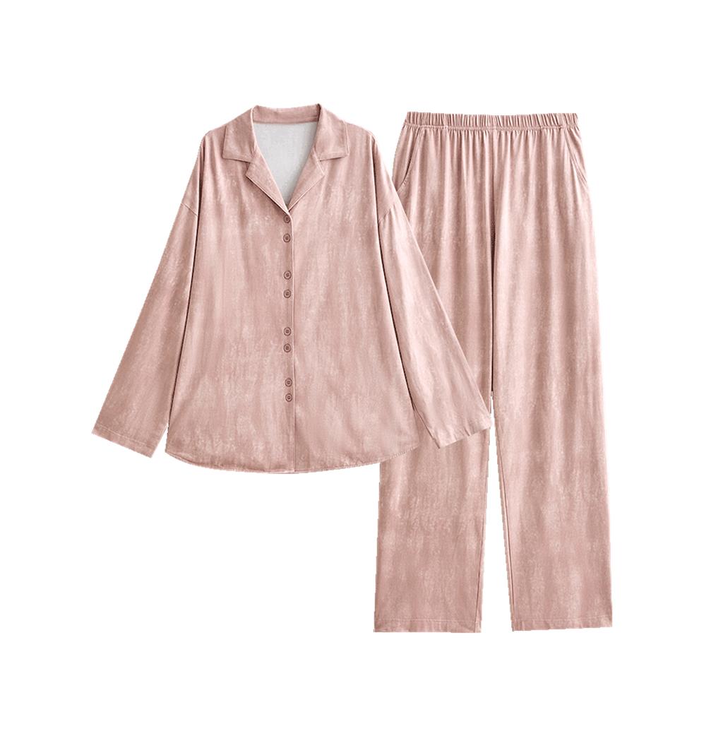 Conjunto de pijama rosa a juego para mujer 090