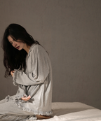 093 Grey pajama women's matching pajama sets 3