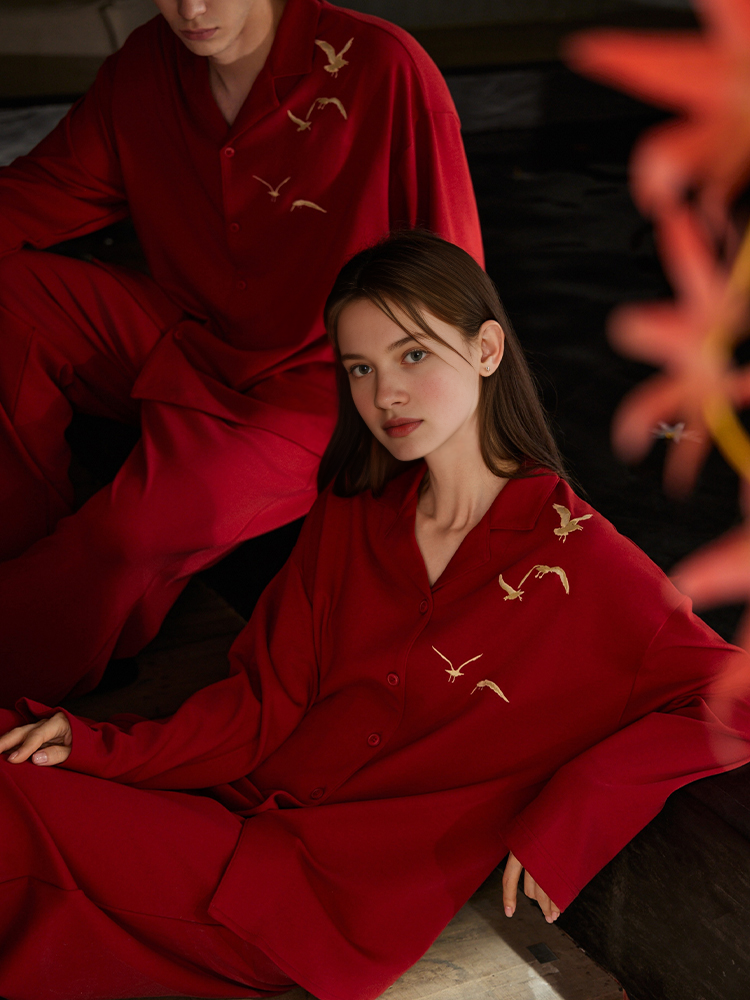 095 Red matching Pajama sets for couple 1