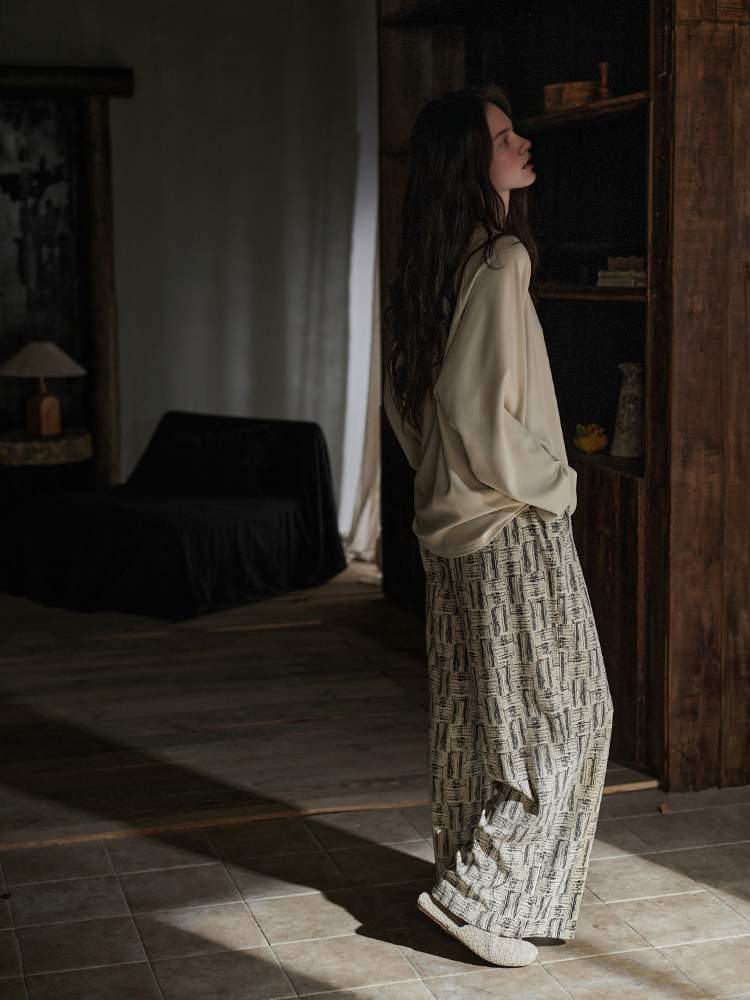 102 geometric print matching pajama set