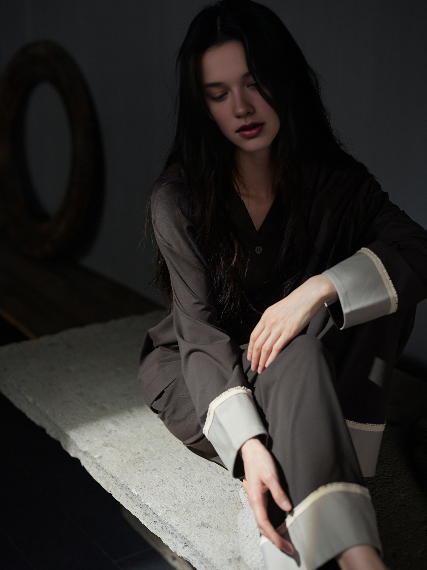 108 minimalist style wide sleeve pajama set