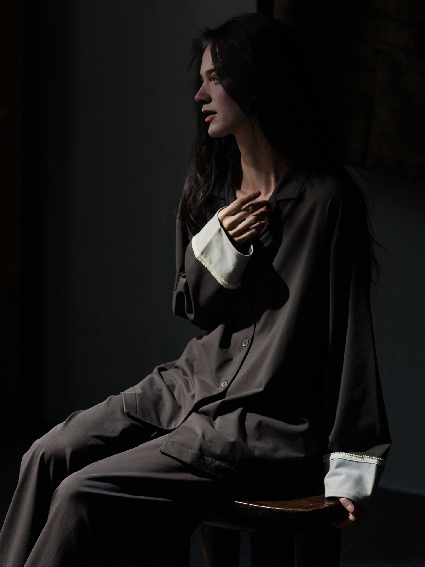 108 minimalist style wide sleeve pajama set
