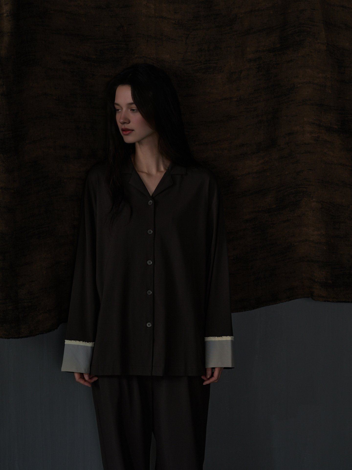 108 minimalist style wide sleeve pajama set
