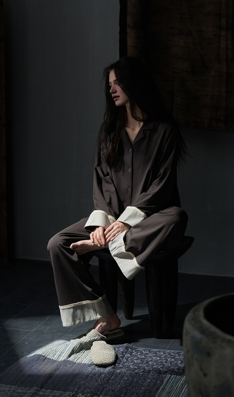 108 minimalist style wide sleeve pajama set