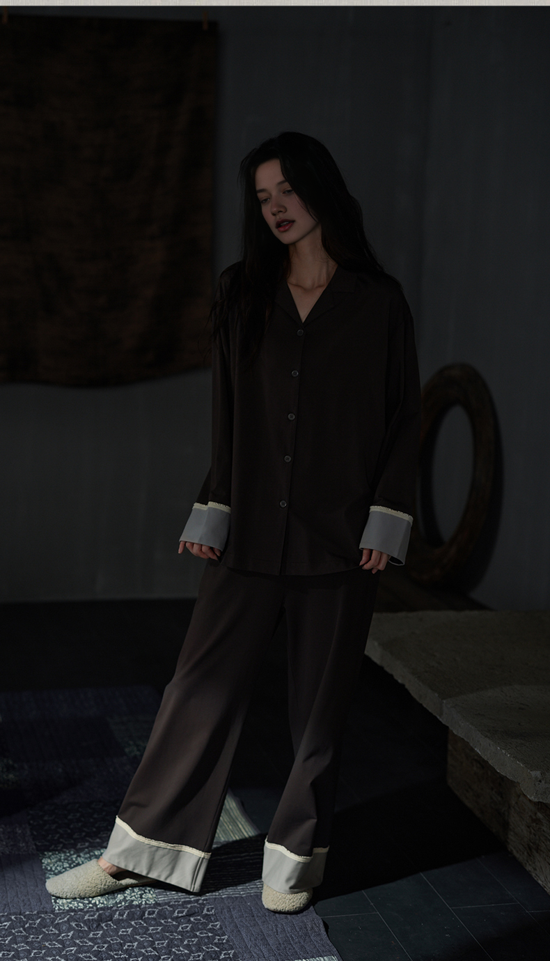 108 minimalist style wide sleeve pajama set