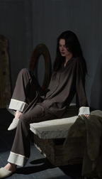 108 minimalist style wide sleeve pajama set