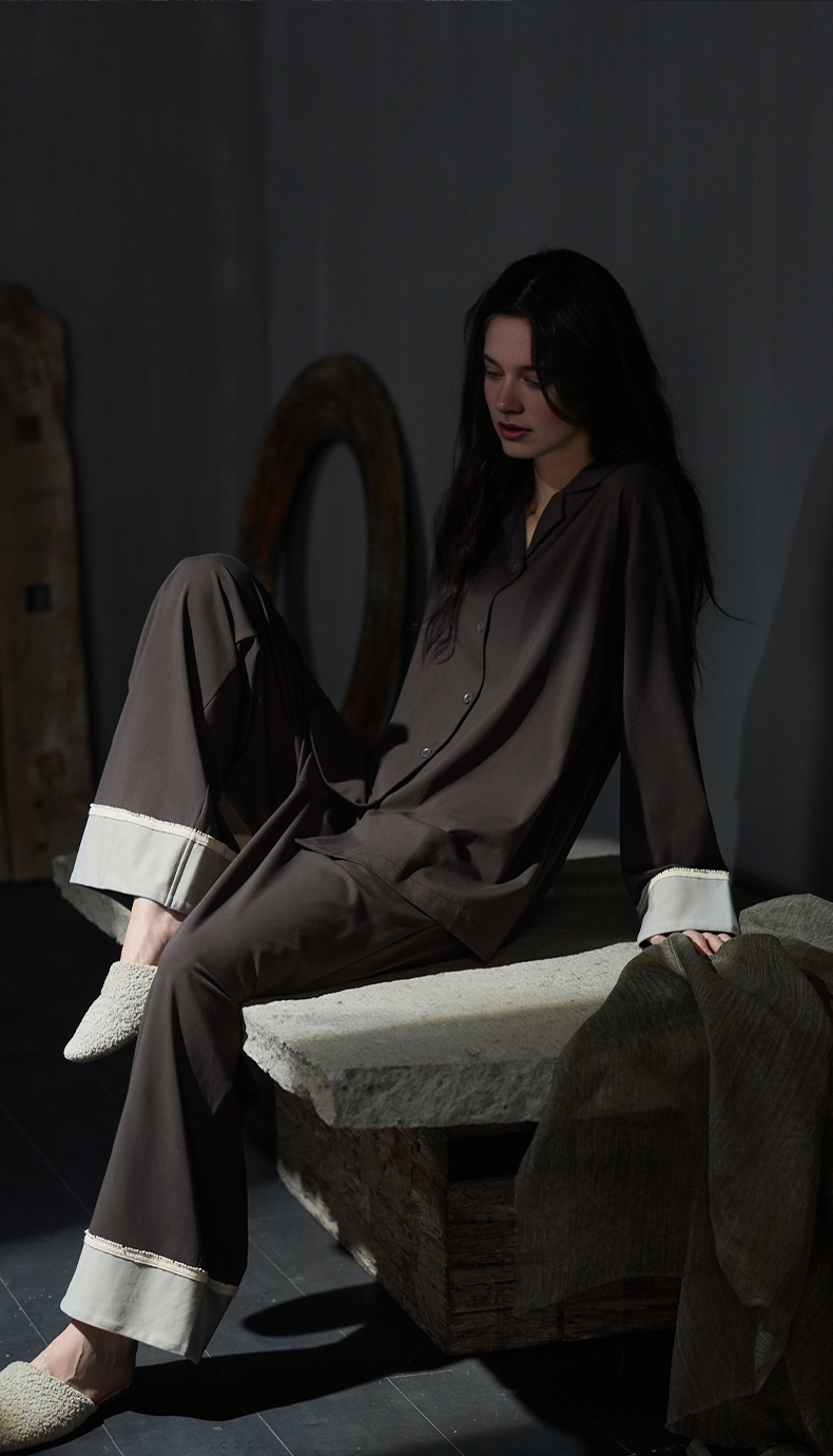 108 minimalist style wide sleeve pajama set