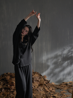 Couple's black Pajama set eagle pattern 2