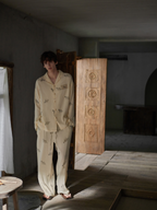 mens pajama set  cotton with Lynx cat